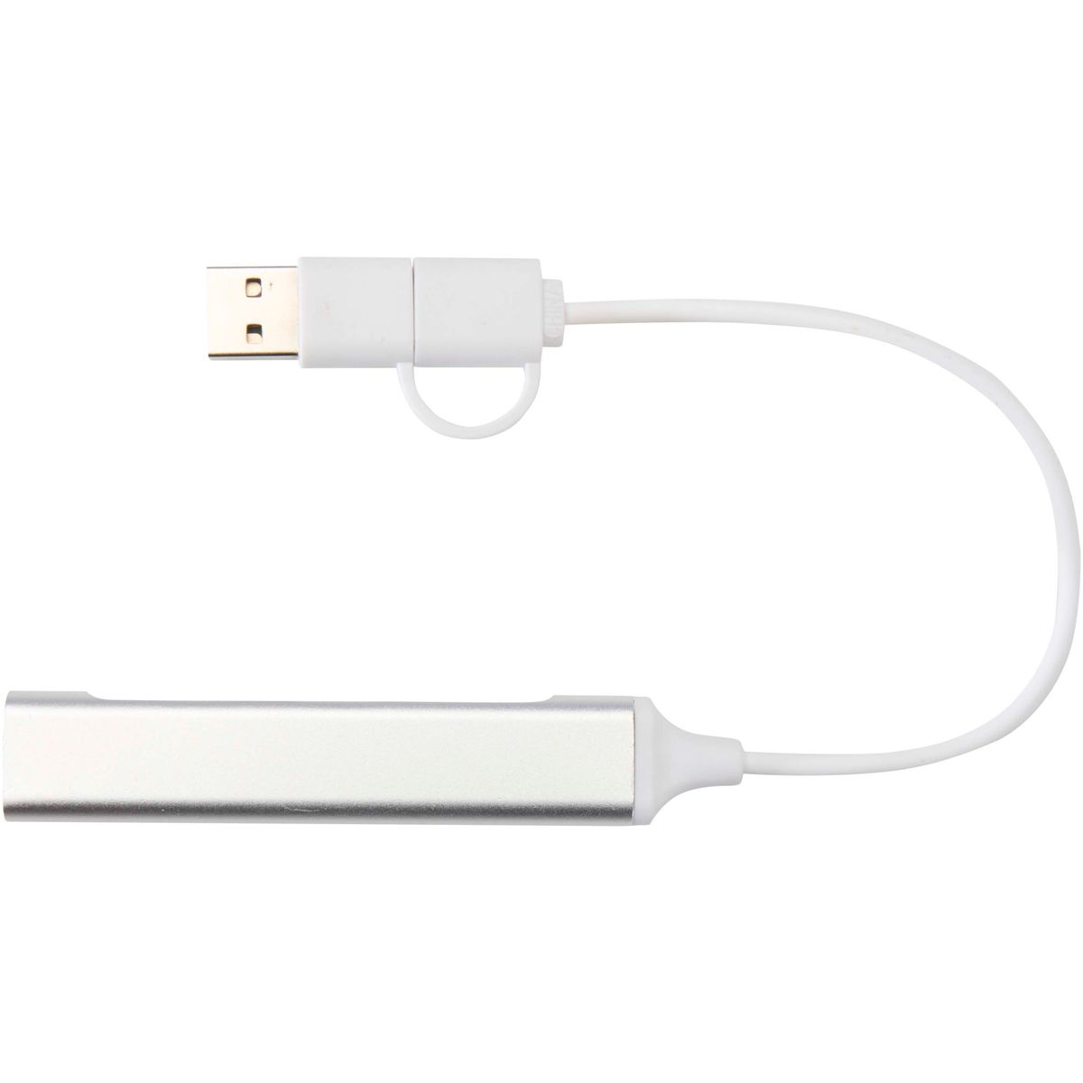 Hub USB a 4 porte con doppio ingresso in alluminio riciclato