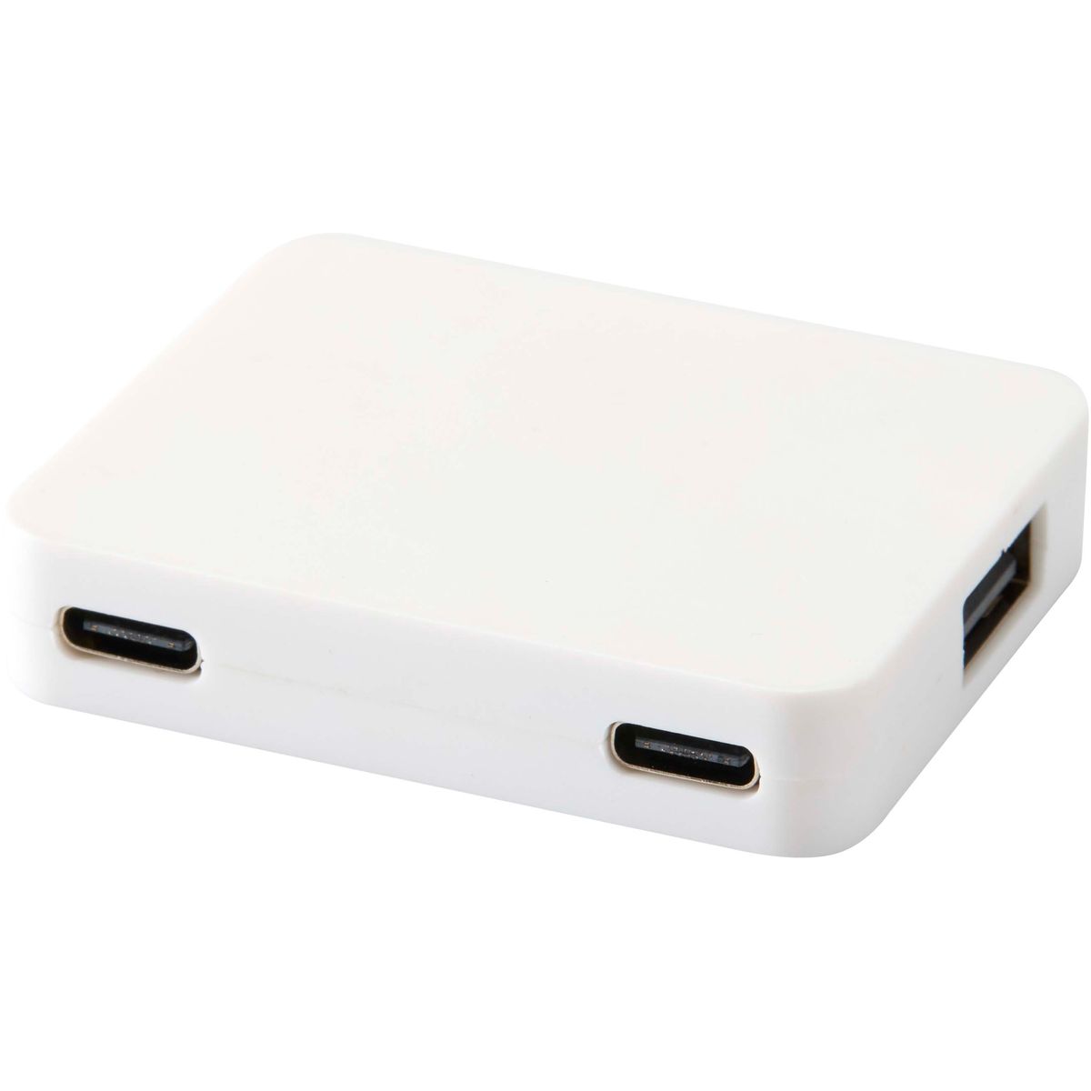 Hub USB a 4 porte con doppio ingresso in plastica riciclata