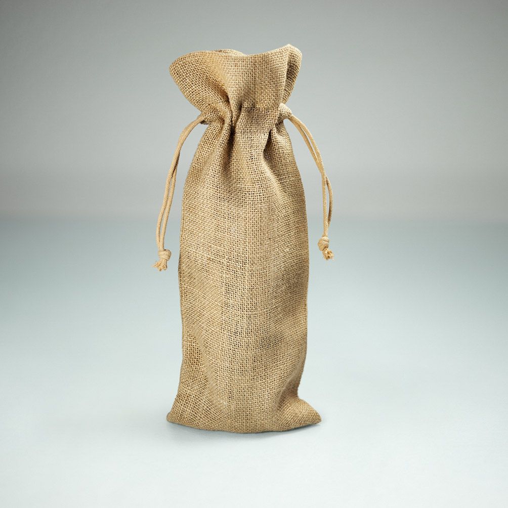 50 Pezzi di Borse per Bottiglie in Juta Biodegradabile 15x38 cm