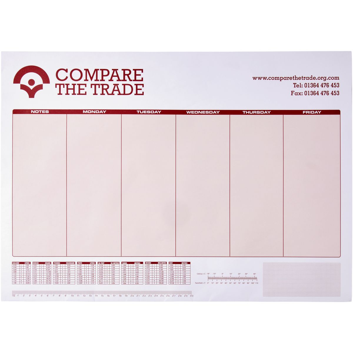 Sottomano da scrivania A3, 80 g/m²