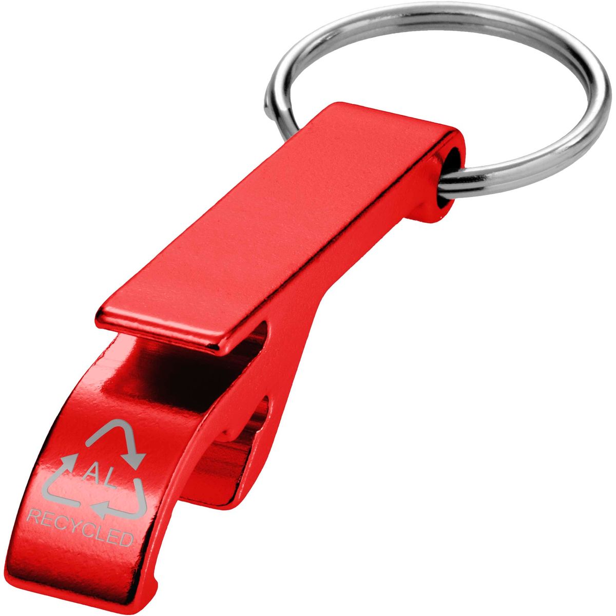 Portachiavi in alluminio con apribottiglie e apriscatole