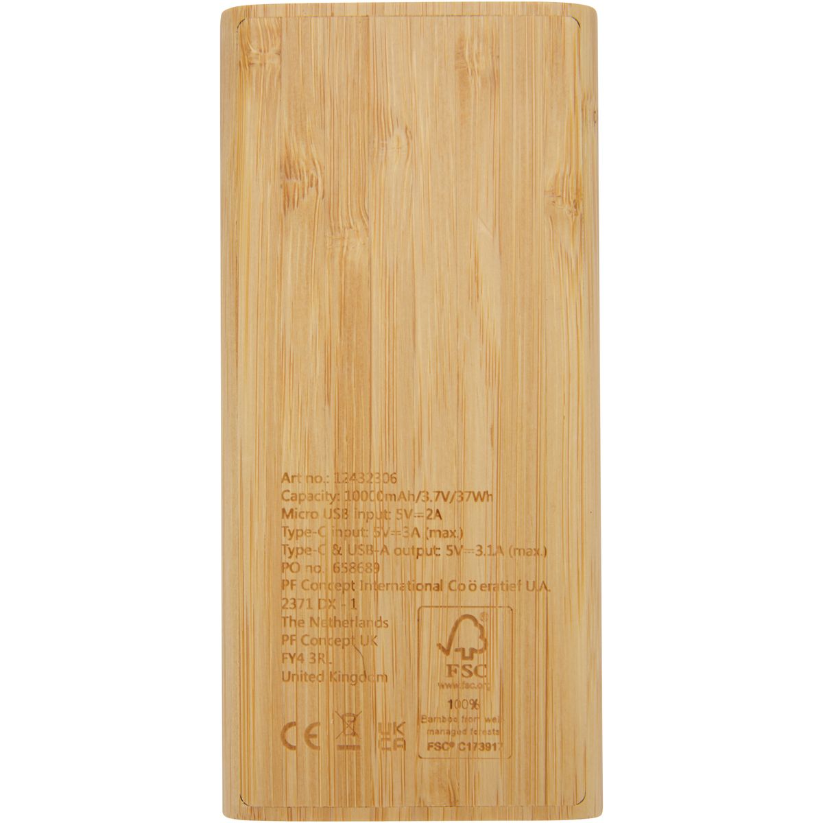 Power bank in bambù da 10.000 mAh