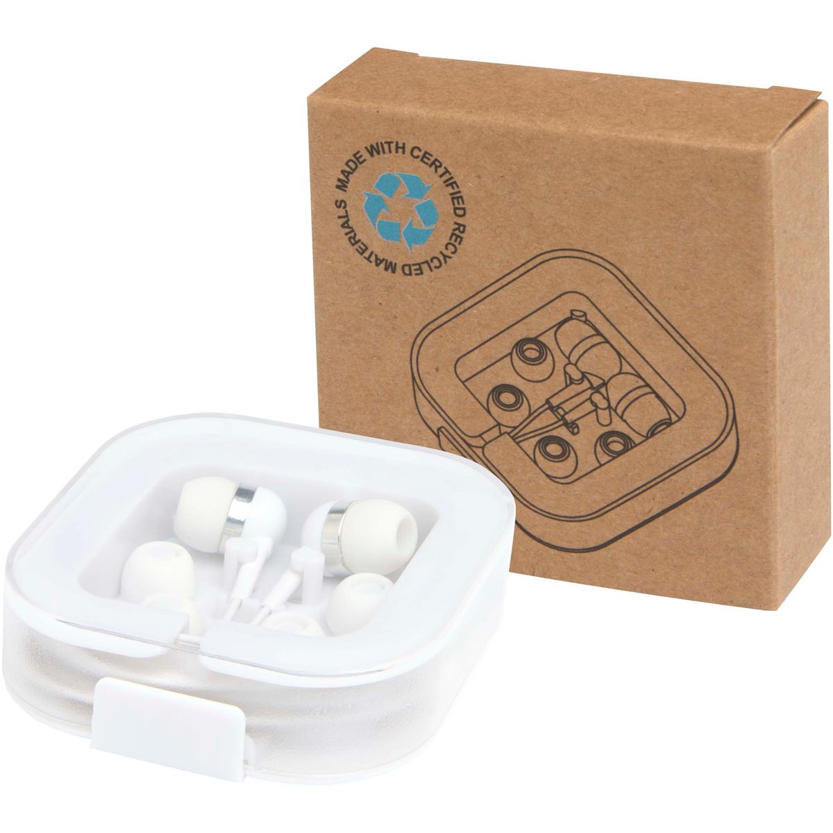 Headset USB-C con filo e custodia in plastica riciclata