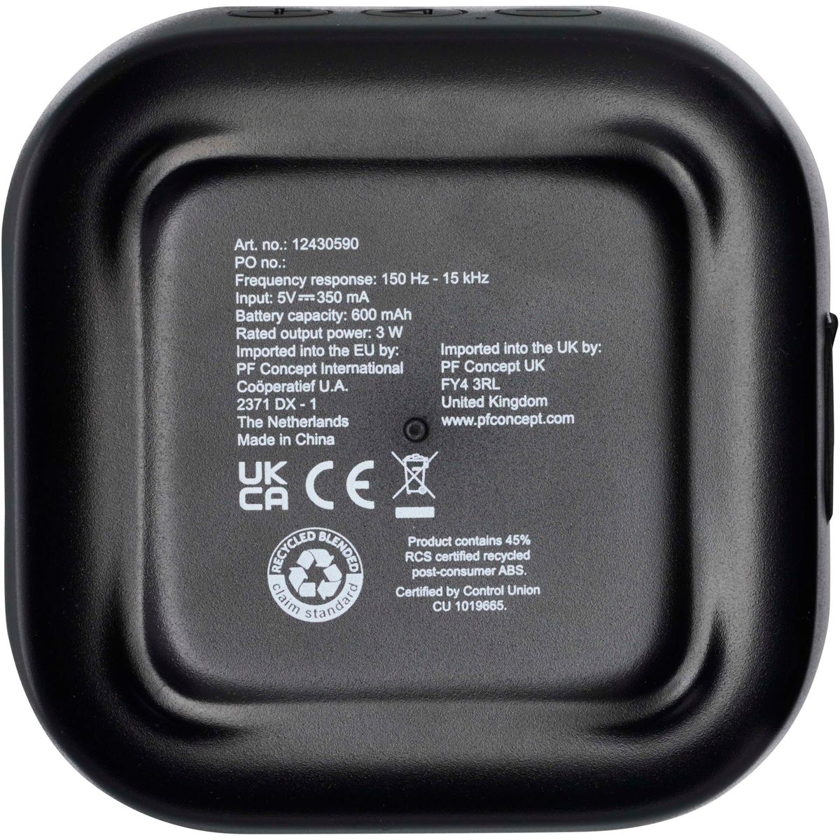 Mini casse bluetooth da 3 W in plastica riciclata