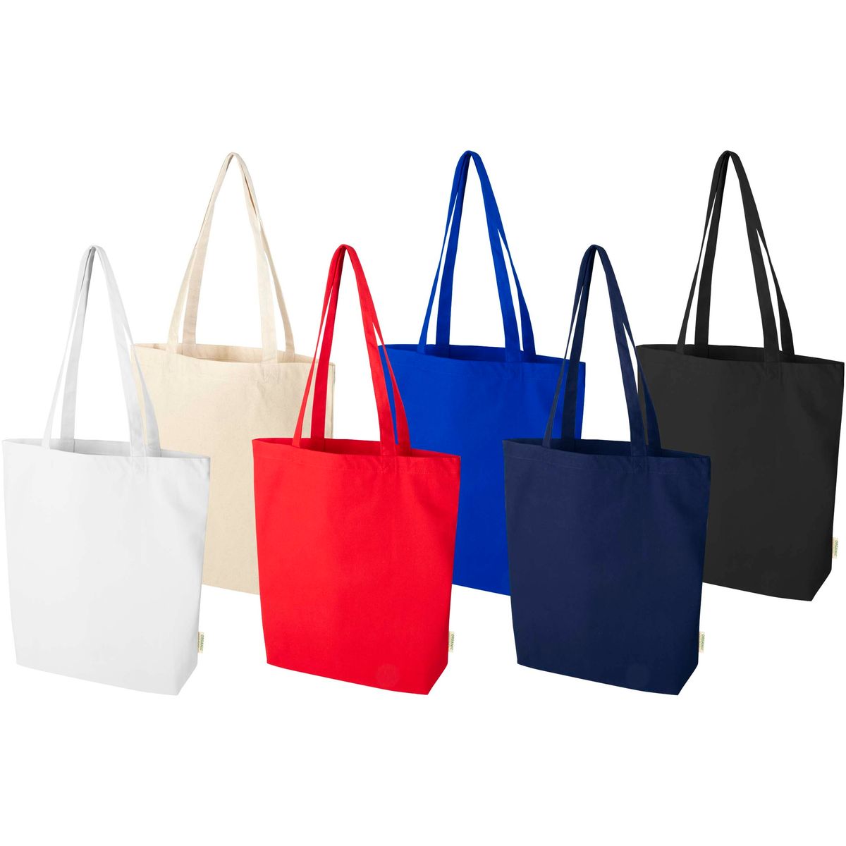 Shopper in cotone biologico con fondo largo, 180 g/m², 11 litri
