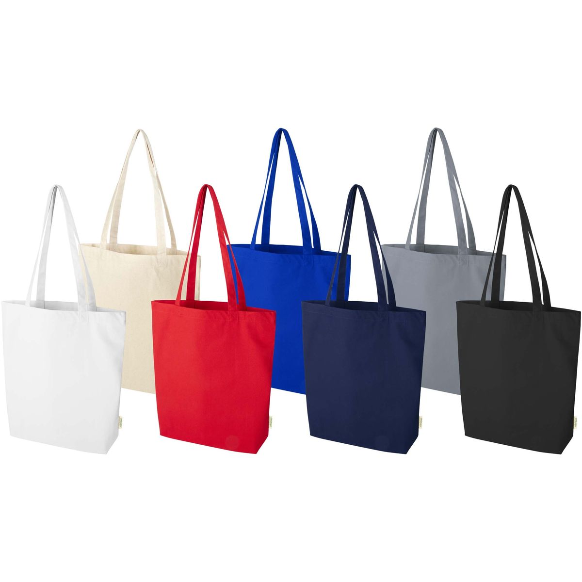 Shopper in cotone biologico con fondo largo, 270 g/m², 10 litri
