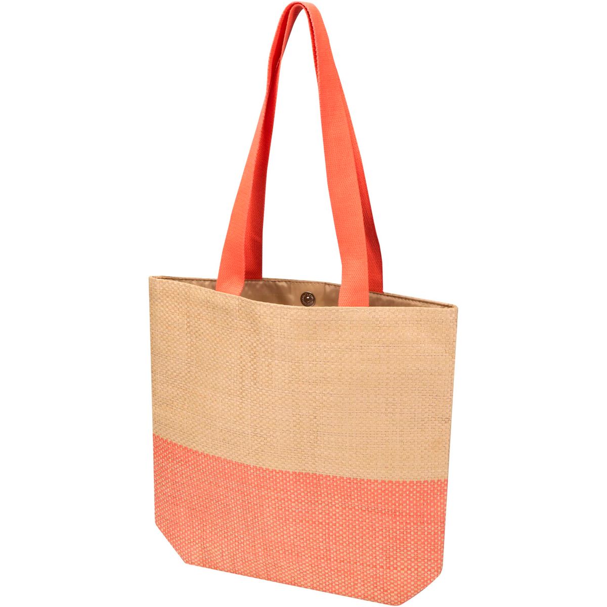 Shopper in paglia di carta intrecciata con bottone magnetico, 10 litri