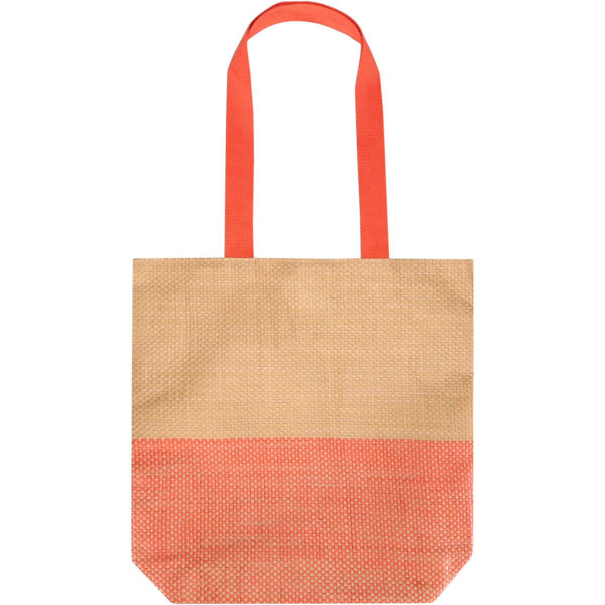 Shopper in paglia di carta intrecciata con bottone magnetico, 10 litri