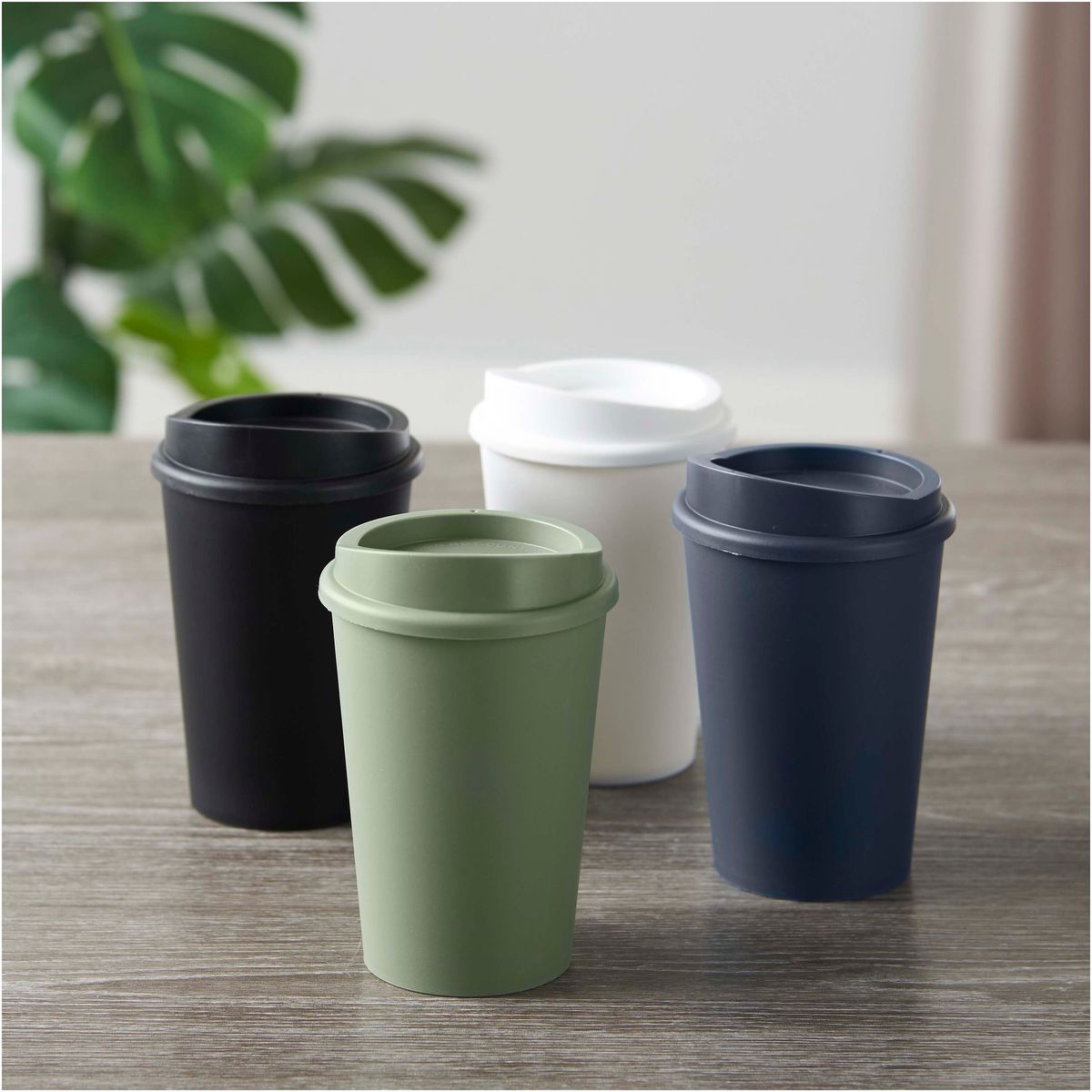 Tazze da viaggio a parete singola da 300 ml con coperchio a scatto