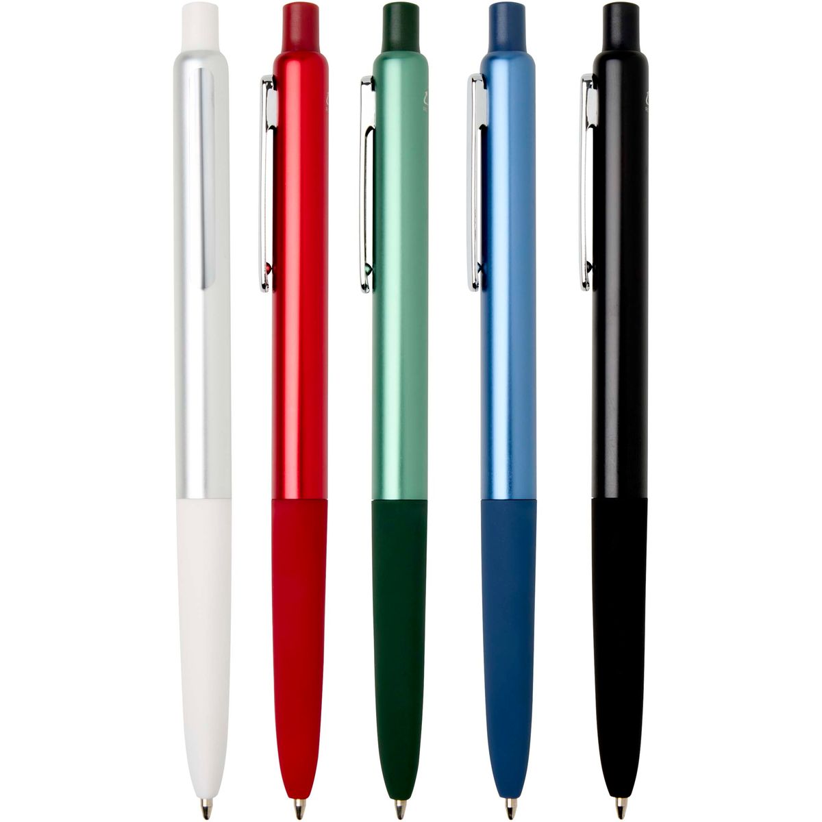 Penne a sfera anodizzate in alluminio riciclato, inchiostro blu