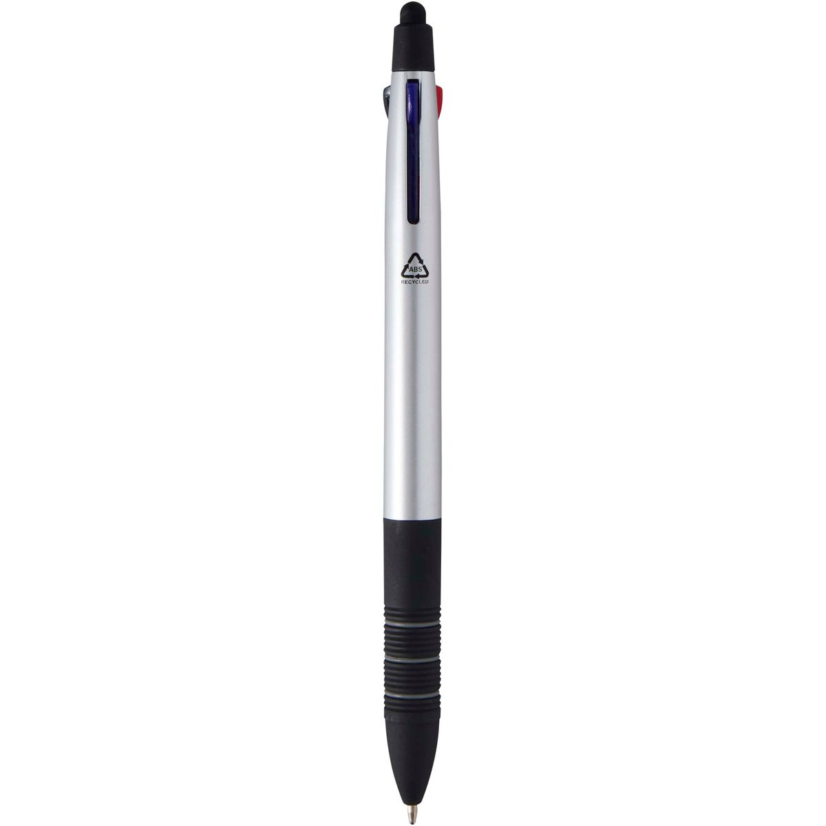 Penne a sfera 3 in 1 riciclate con stylus, inchiostro nero, blu e rosso