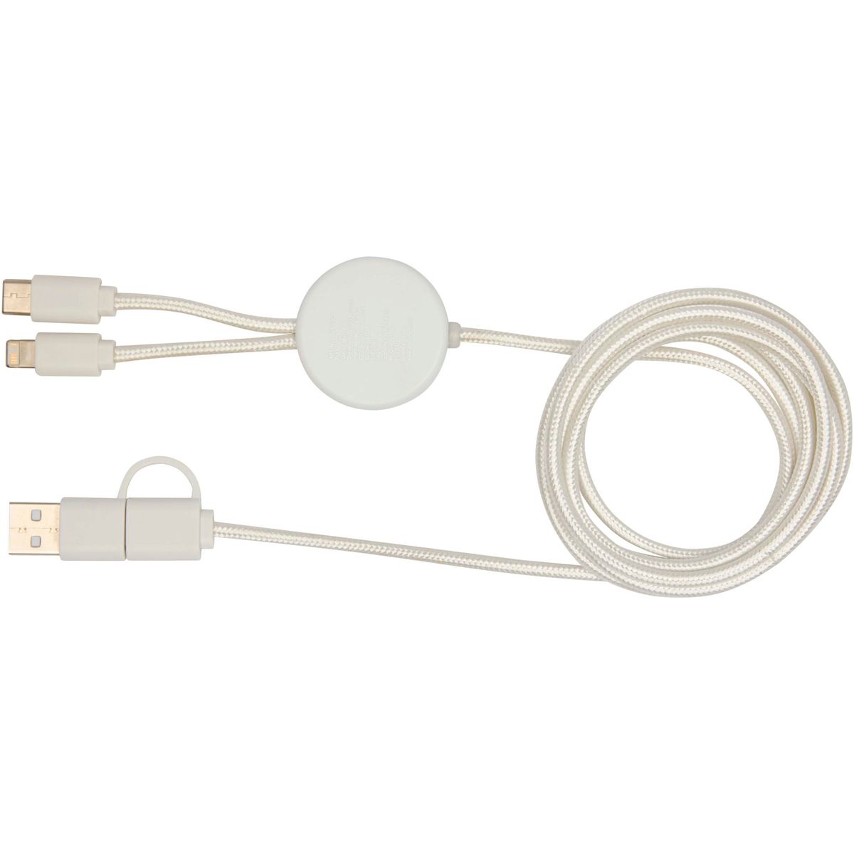 Cavi di ricarica rapida 5 in 1 riciclati da 150 cm, 27 W, con dettagli in bambù