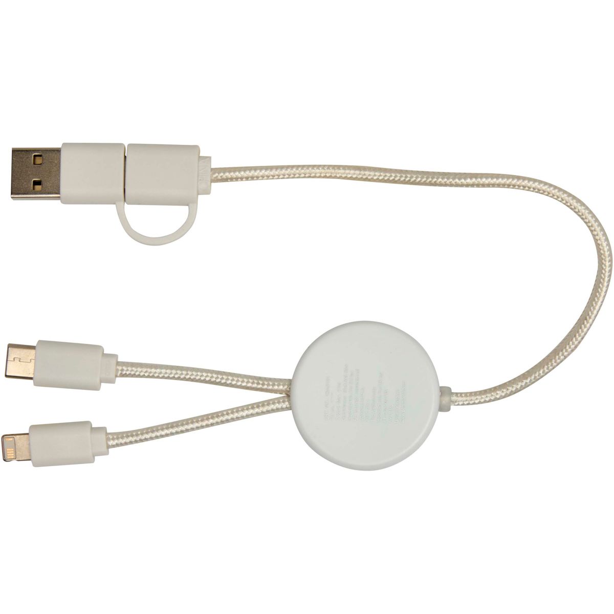 Cavi di ricarica rapida 5 in 1 riciclati da 30 cm, 27 W, con dettagli in bambù