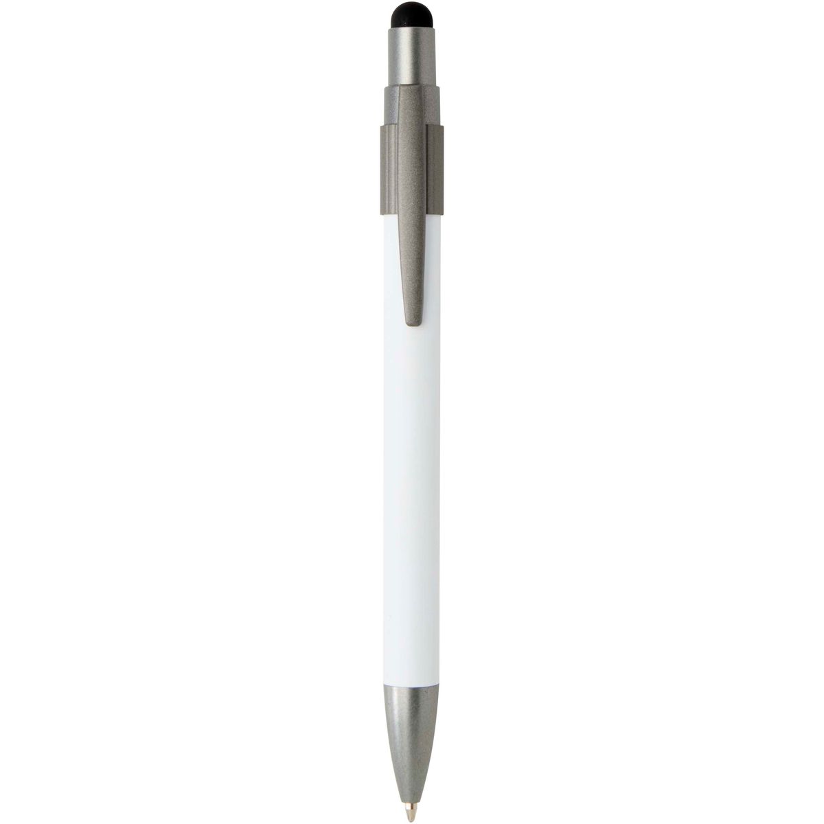 Penne a sfera riciclate con stylus e fidget spinner, inchiostro blu