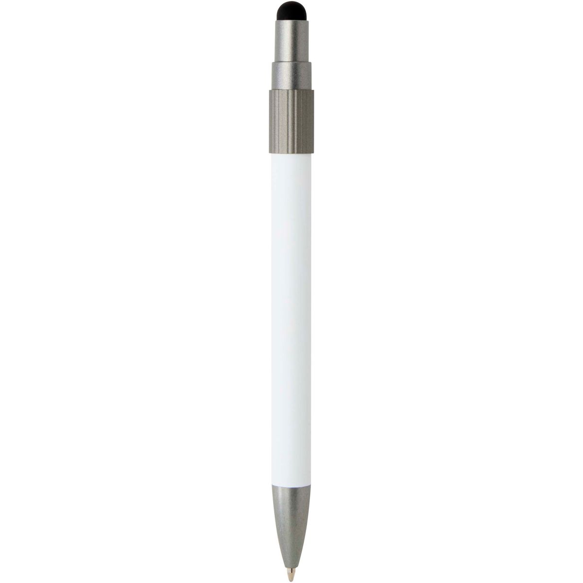 Penne a sfera riciclate con stylus e fidget spinner, inchiostro blu