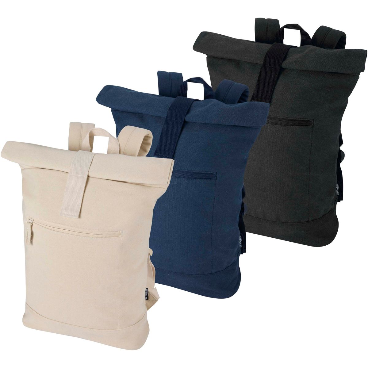 Zaini roll-top in canvas riciclato da 14 pollici, 16 litri