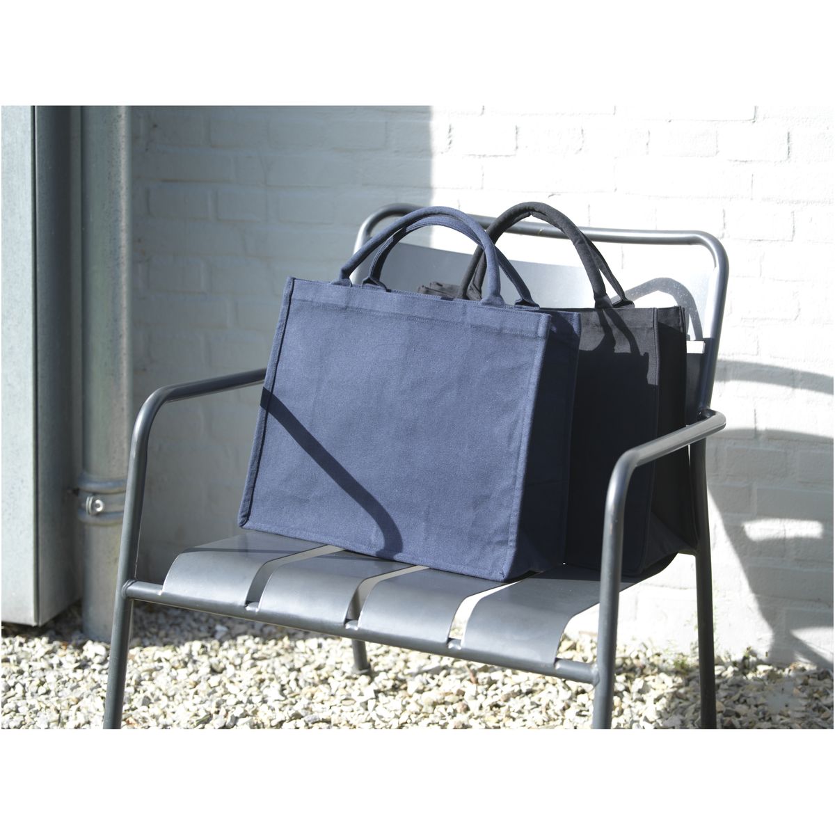Shopper riciclate con manici corti, 500 g/m²