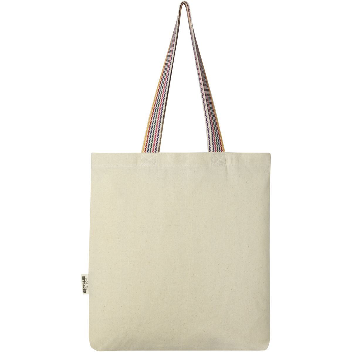 Shopper riciclate con manici arcobaleno, 180 g/m², 5 litri