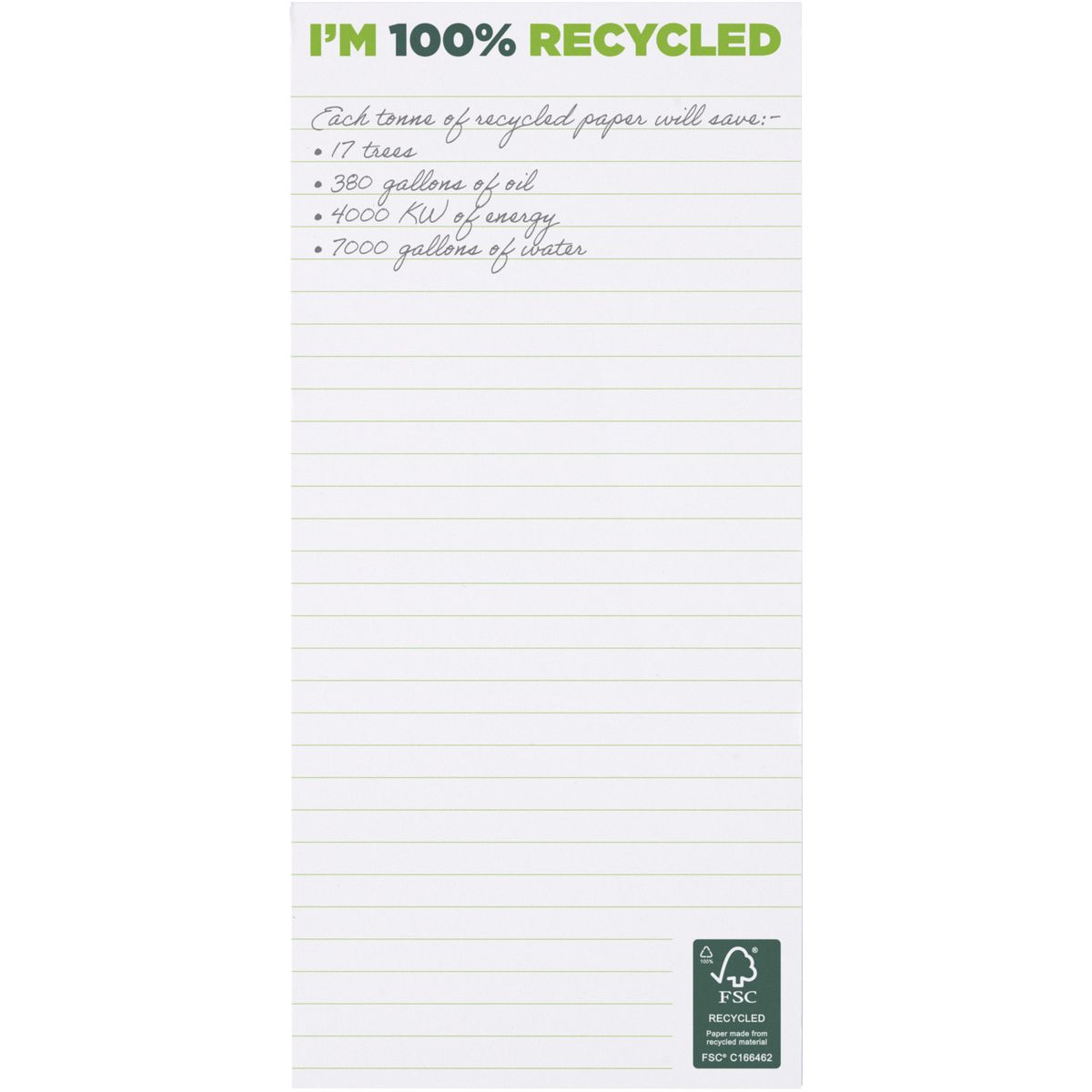 Block notes 1/3 A4 riciclati, 80 g/m²