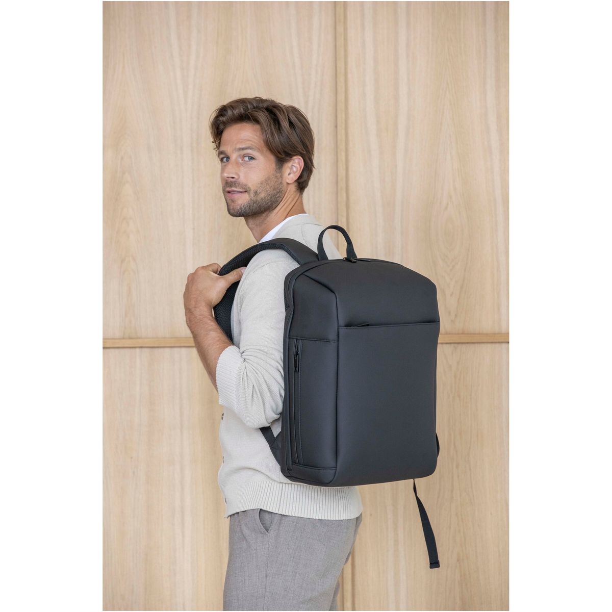 Zaini porta PC riciclati da 15 pollici con apertura a valigia, 18 litri