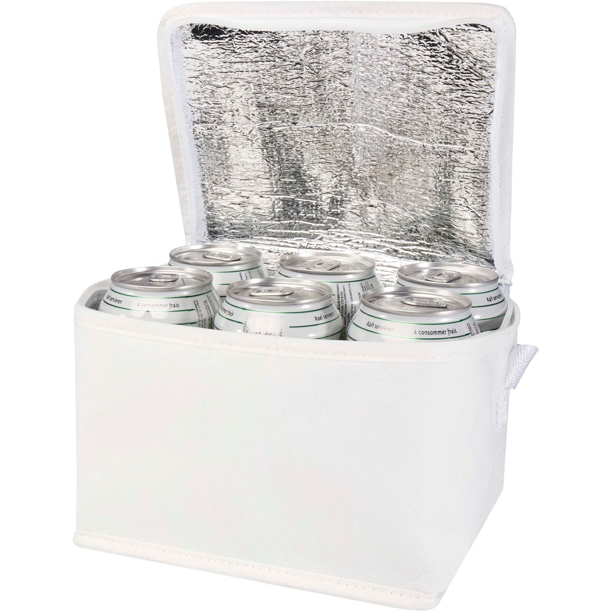 Borse frigo in tessuto non tessuto riciclato per 6 lattine, 4 litri