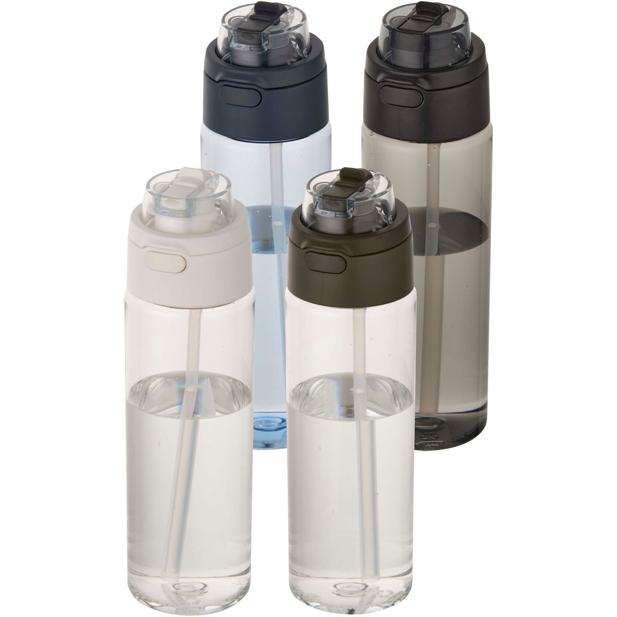 Borracce in PET riciclato da 700 ml con cannuccia ribaltabile