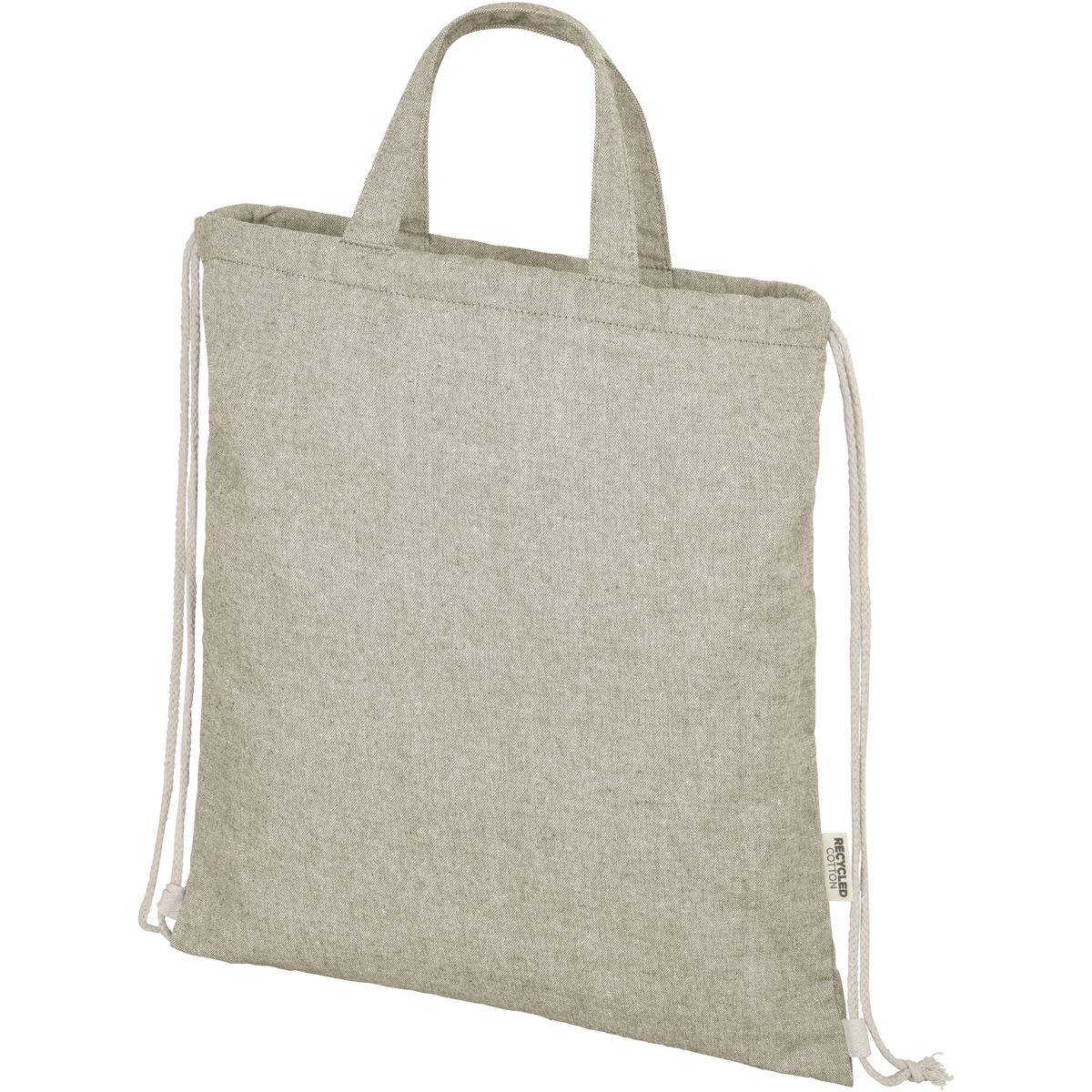 Sacche con coulisse riciclate, 150 g/m²