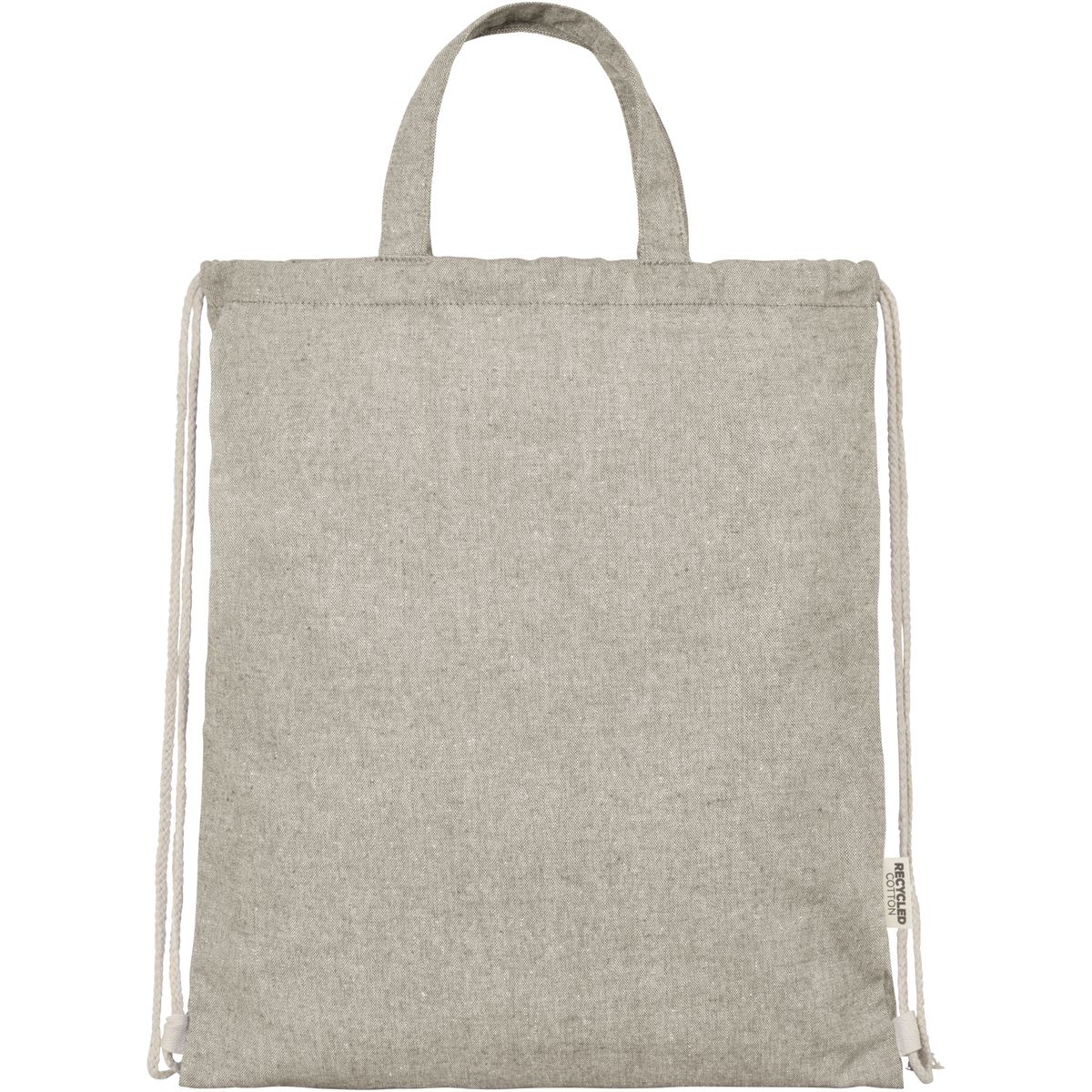 Sacche con coulisse riciclate, 150 g/m²