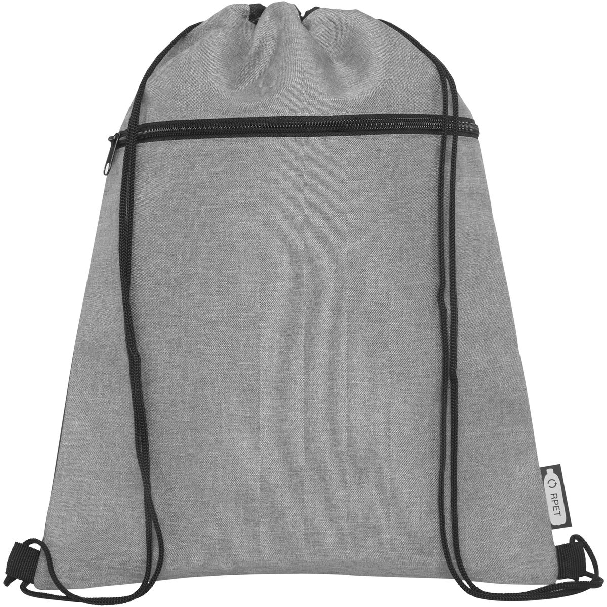 Sacche con coulisse riciclate con tasca a zip, 5 litri