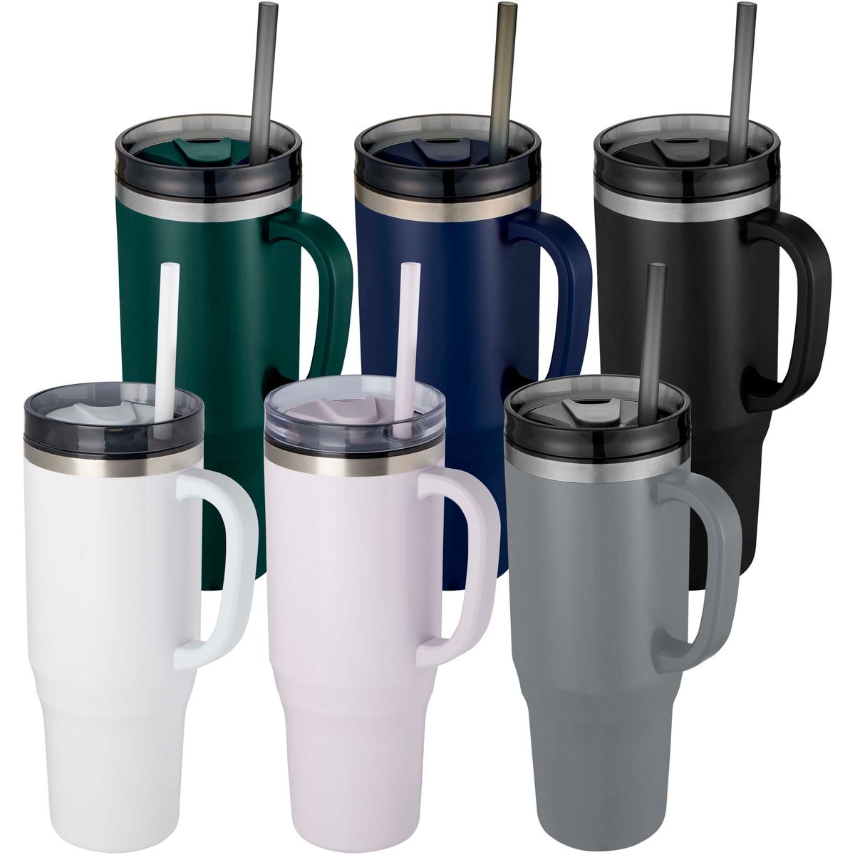 Tazze termiche in acciaio inox riciclato da 1200 ml con cannuccia