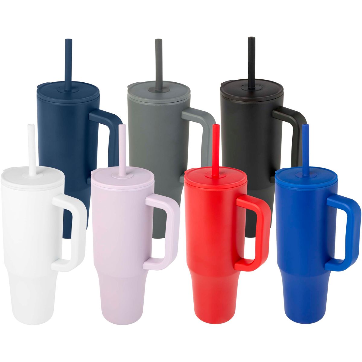 Tazze termiche in acciaio inox riciclato da 900 ml con cannuccia in silicone