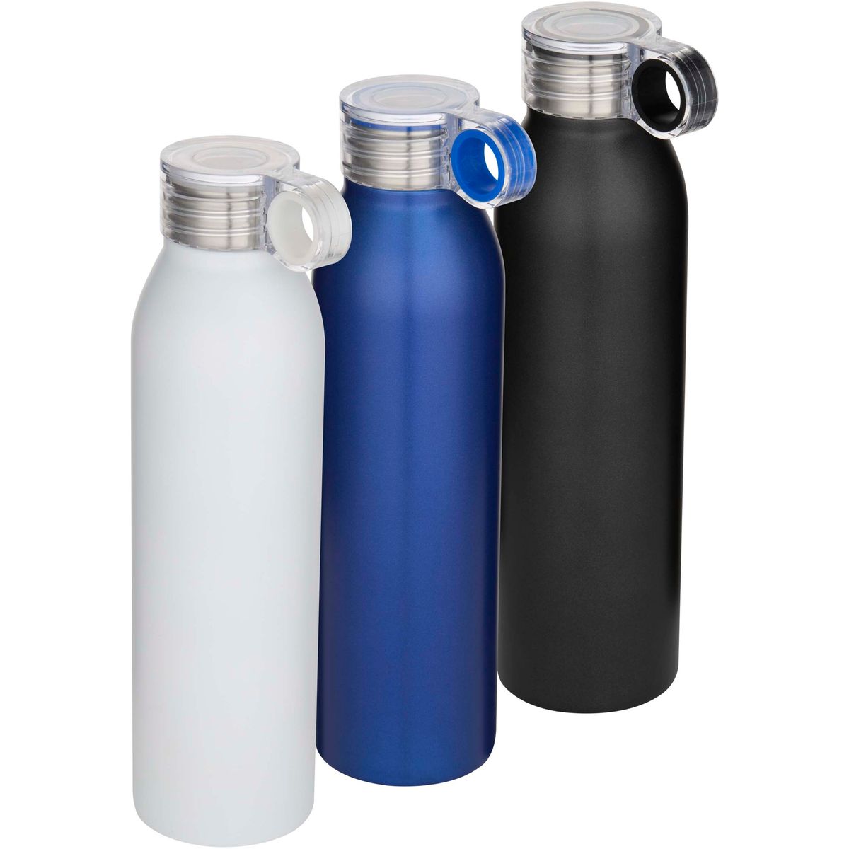 Borracce in acciaio inox riciclato da 650 ml con tappo a vite trasparente