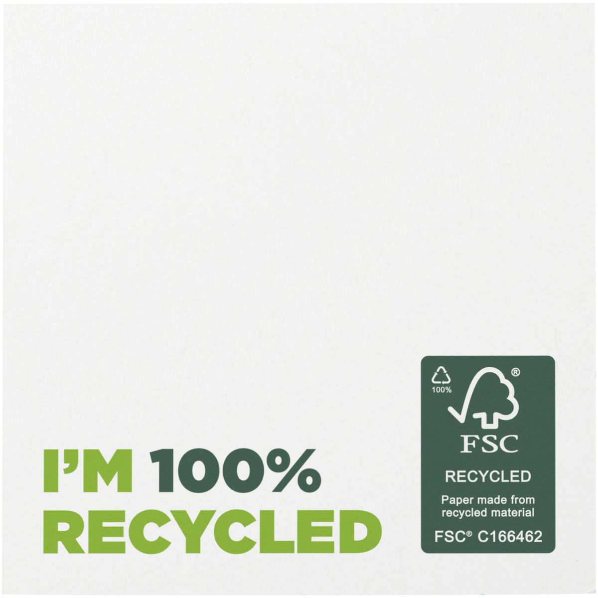 Foglietti adesivi riciclati 75 x 75 mm, 80 g/m²