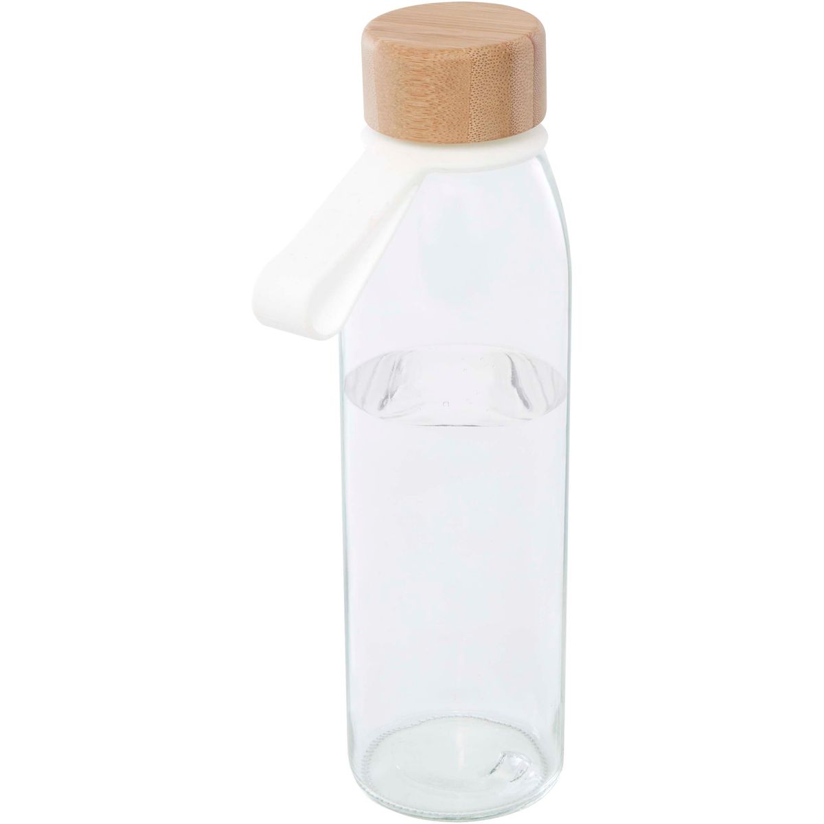 Borracce in vetro da 500 ml con impugnatura in silicone e coperchio in bambù