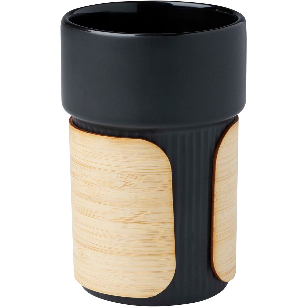 Bicchieri in ceramica da 340 ml con custodia in bambù removibile