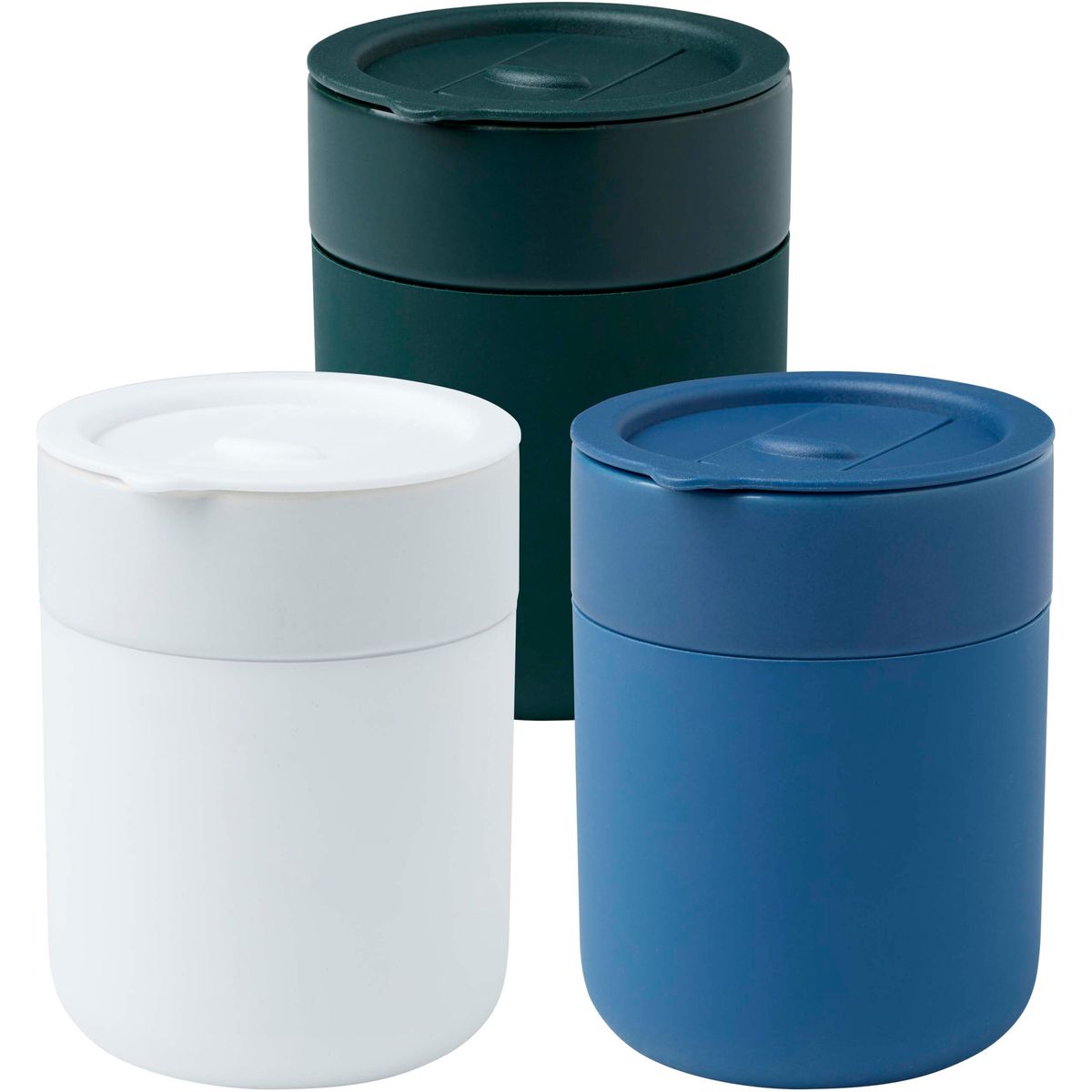 Tazze da viaggio in ceramica da 330 ml con rivestimento in silicone