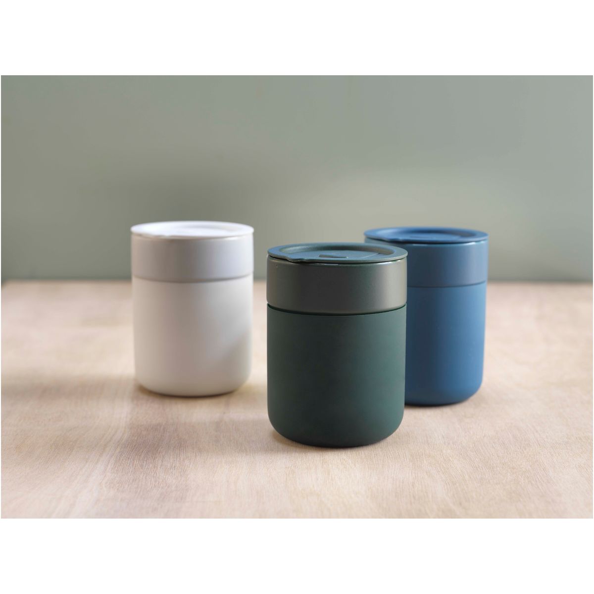Tazze da viaggio in ceramica da 330 ml con rivestimento in silicone