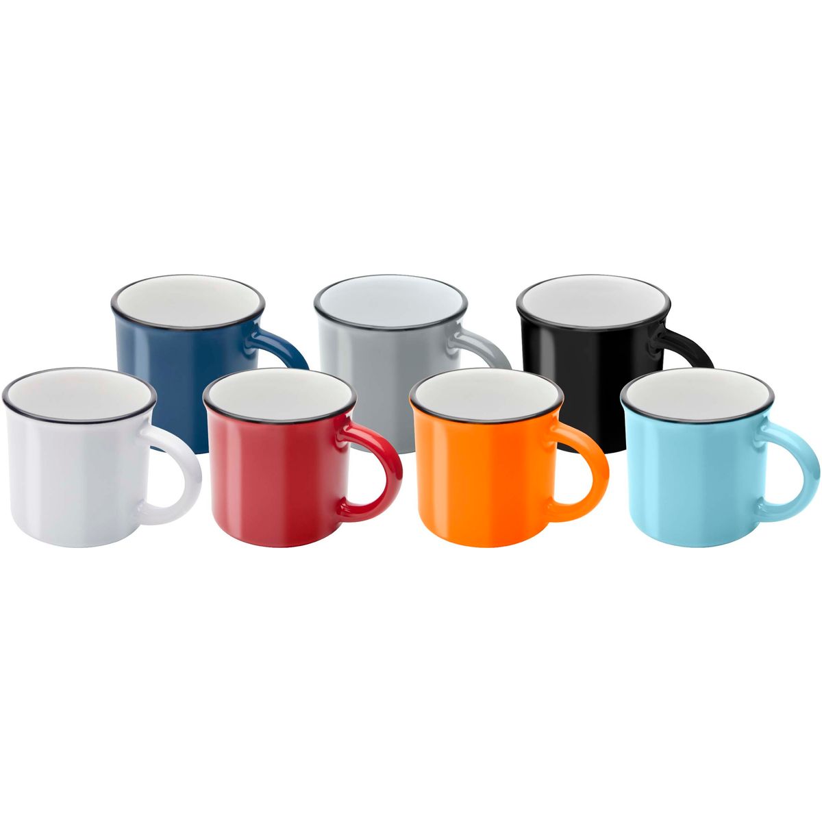 Tazze in ceramica da 240 ml con finitura lucida