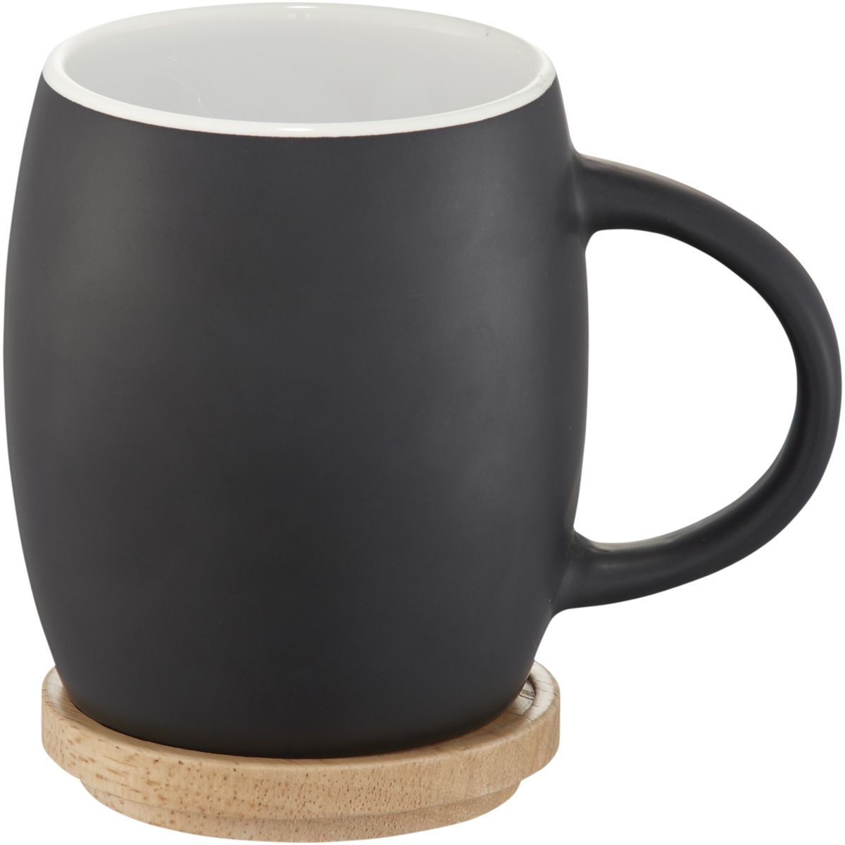 Tazze in ceramica da 400 ml con sottobicchiere in legno