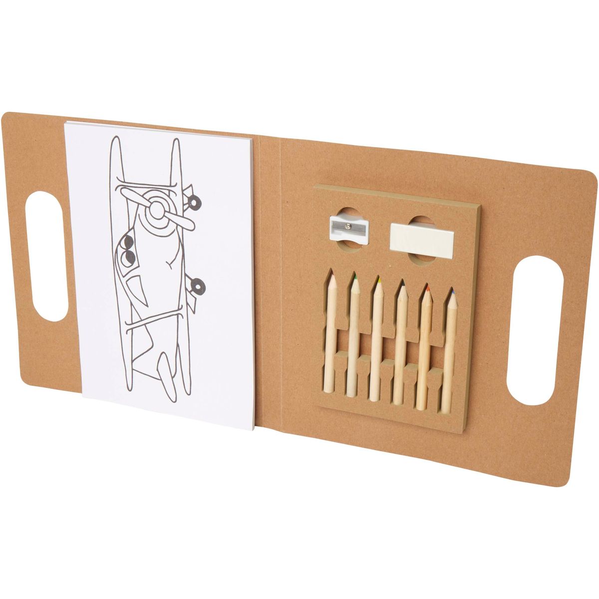 Set di colori per bambini con 6 matite colorate e 30 fogli