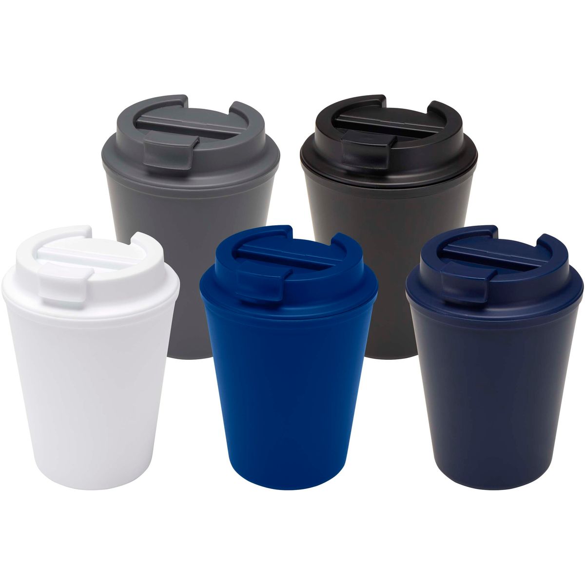 Tazze termiche in plastica da 300 ml con coperchio a vite