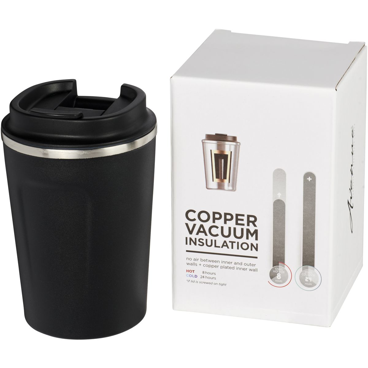 Tazze termiche a prova di perdite in acciaio inox da 360 ml con isolamento sottovuoto in rame