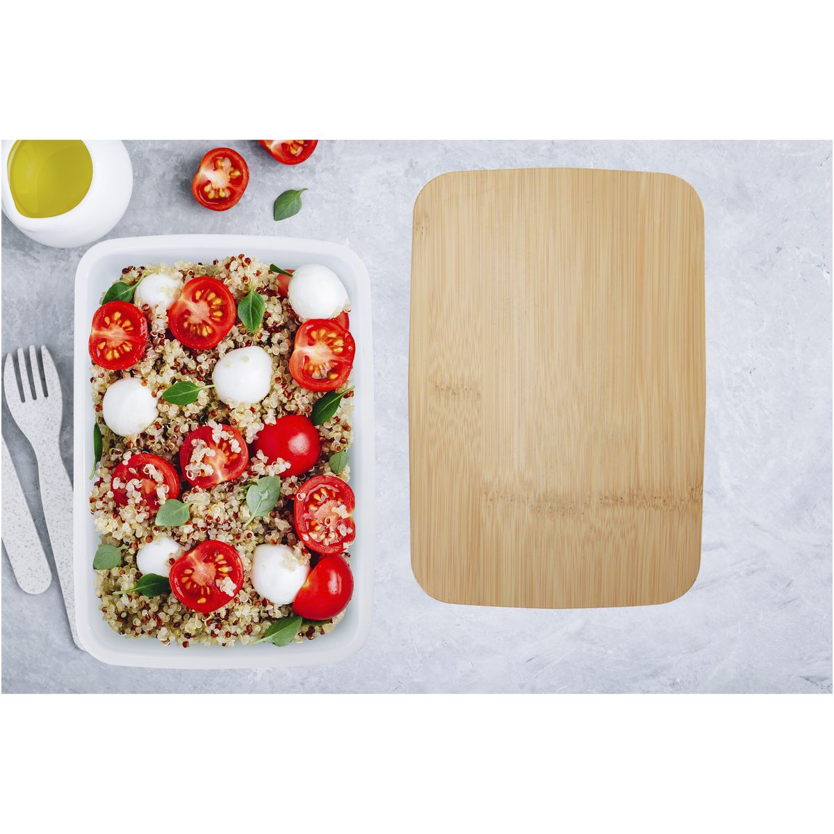 Portapranzo da 750 ml in plastica riciclata e bambù