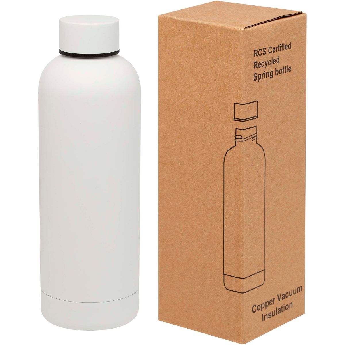 Borracce termiche opache in acciaio inox riciclato da 500 ml con isolamento sottovuoto in rame