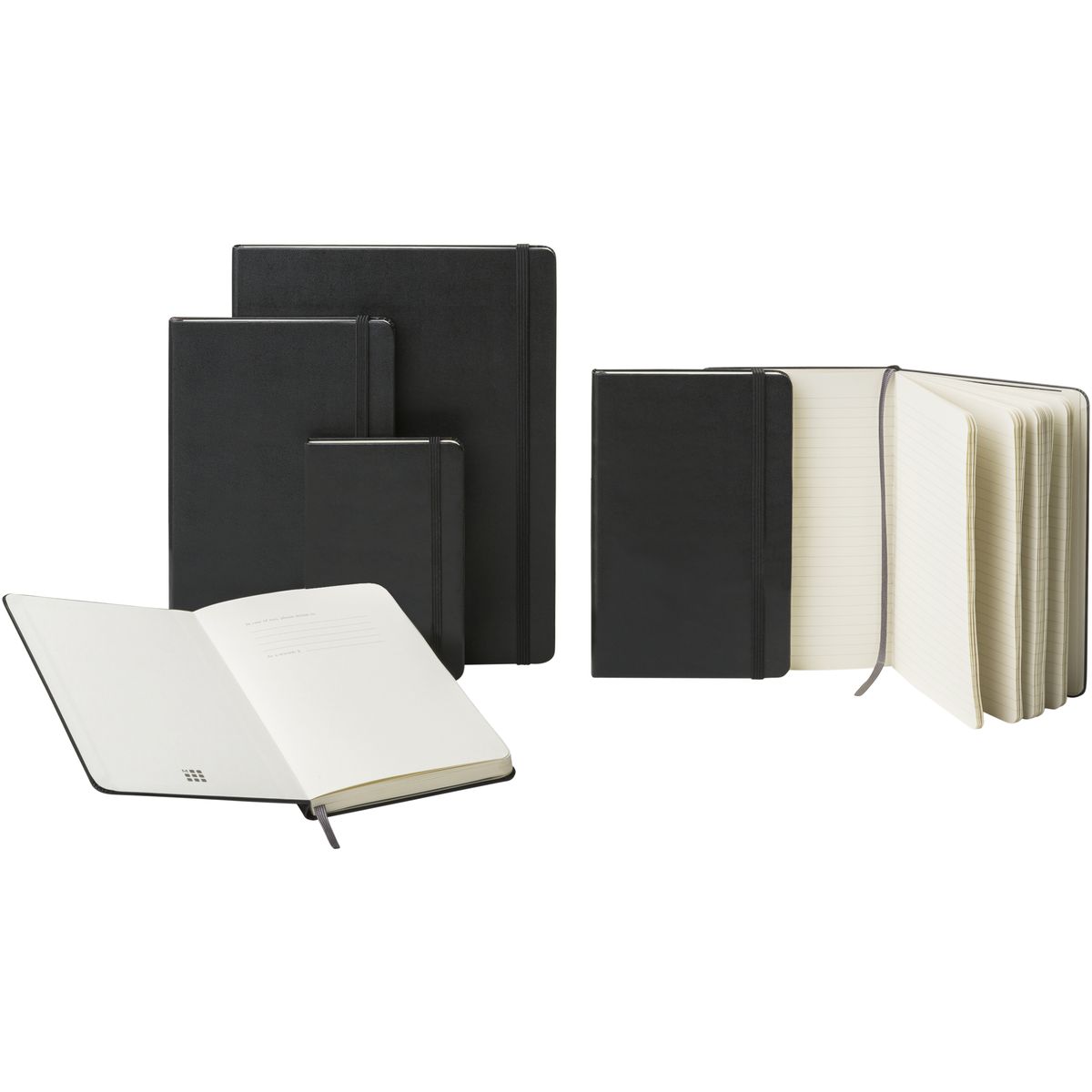 Taccuini Moleskine a righe con copertina rigida, 11,5 x 18 cm