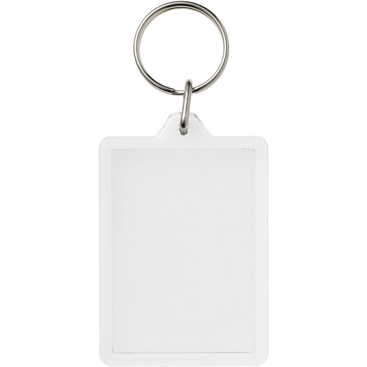 Portachiavi rettangolari trasparenti con inserto 5 x 3,5 cm