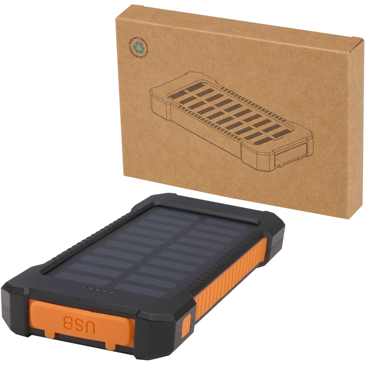 Power bank robusti a energia solare da 5000 mAh con torcia