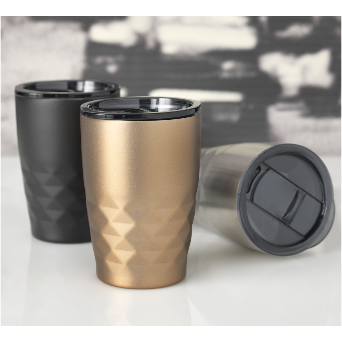 Tazze termiche in acciaio inox da 350 ml con isolamento sottovuoto in rame e coperchio scorrevole