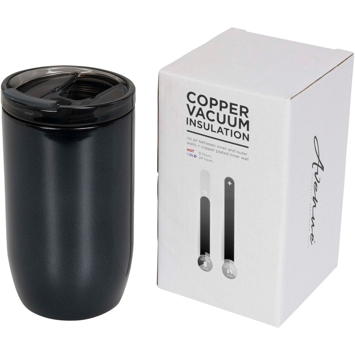 Tazze termiche in acciaio inox da 380 ml con isolamento sottovuoto in rame