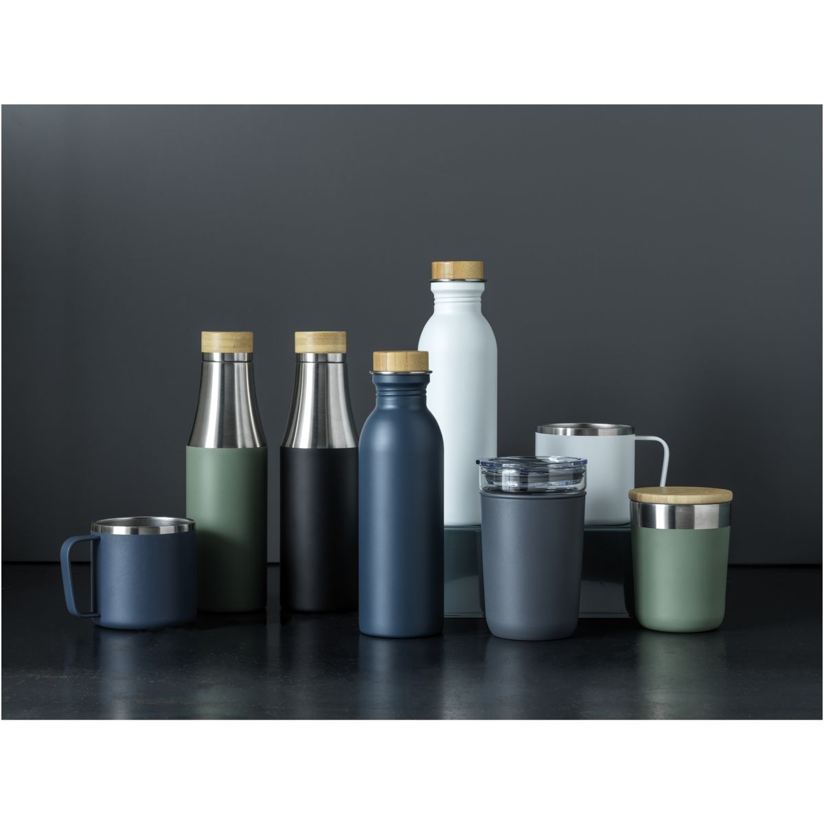 Borracce termiche in acciaio inox da 540 ml con isolamento sottovuoto in rame e dettaglio in bambù